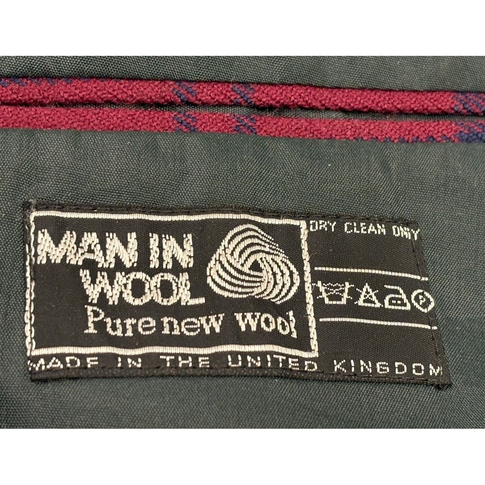 VTG Bespoke Alexander Bermuda Wool Sport Coat Green/Red/Blue Plaid 44R England - Picture 8 of 12